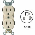 Leviton 15A Ivory Industrial Grade 5-15R Duplex Outlet R71-5252-0IS